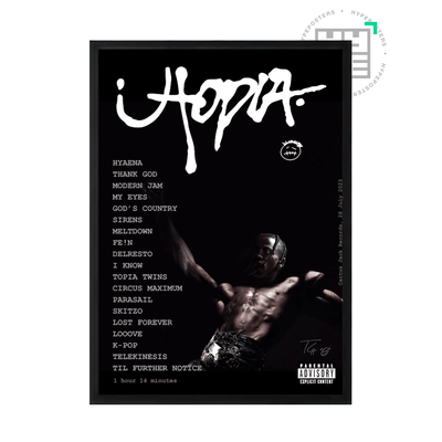 Travis Scott Utopia Tracklist Poster - Posters, Prints & Wall Art | HYPE Posters
