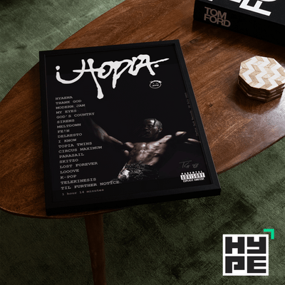 Travis Scott Utopia Tracklist Poster - Posters, Prints & Wall Art | HYPE Posters