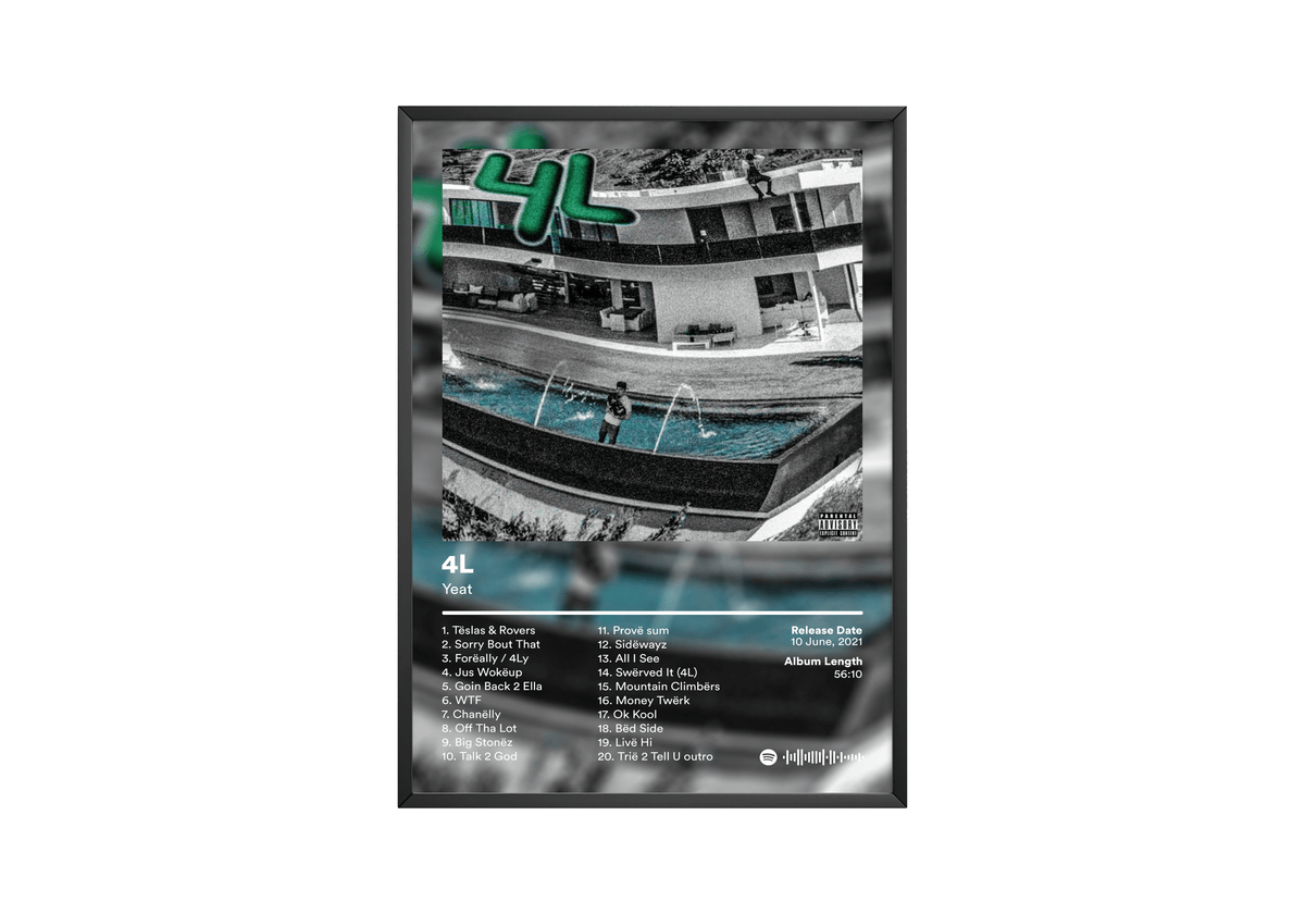 Yeat '4L' Album Poster - Posters, Prints & Wall Art | HYPE Posters