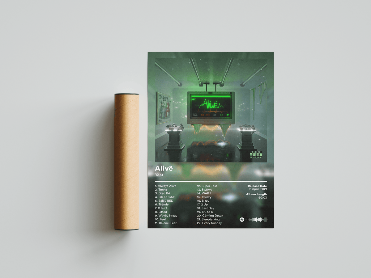 Yeat 'Alivë' Album Poster - Posters, Prints & Wall Art | HYPE Posters